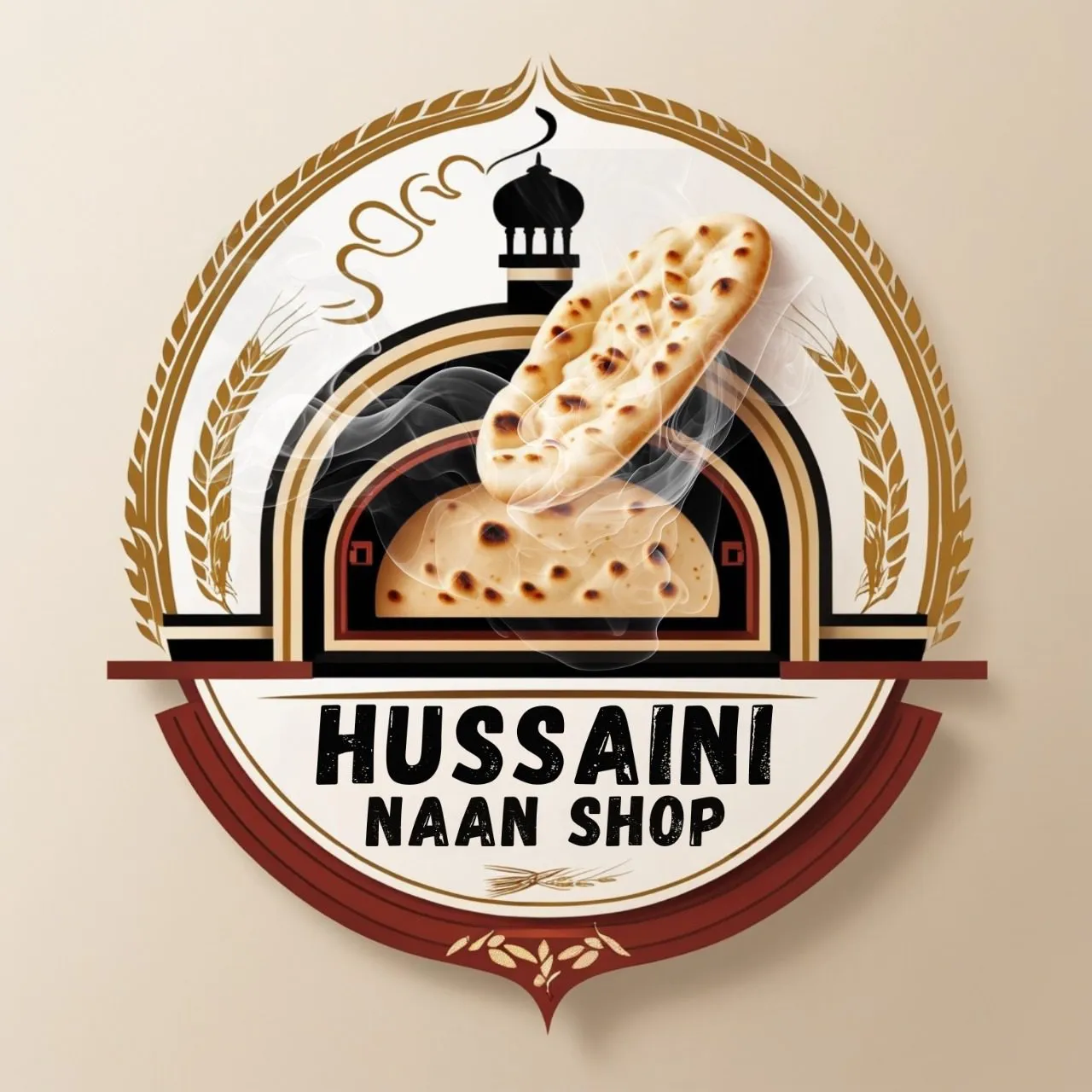 Graphic Designing 14 Hussaini Naan Shop logo with traditional oven