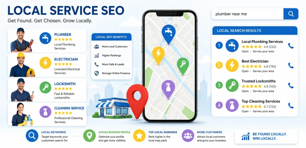 Industry SEO Services: SEO Solutions for Every Business Niche 4 plumber electrician locksmith and cleaning service seo