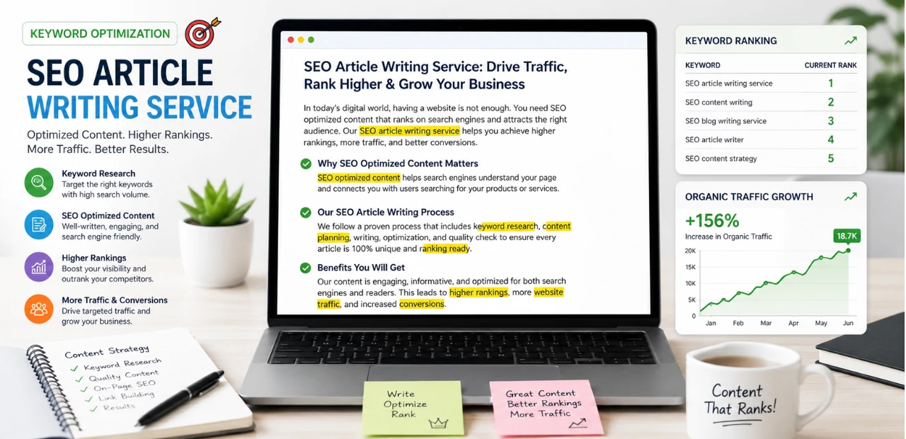 seo article writing service with keyword optimization and rankings