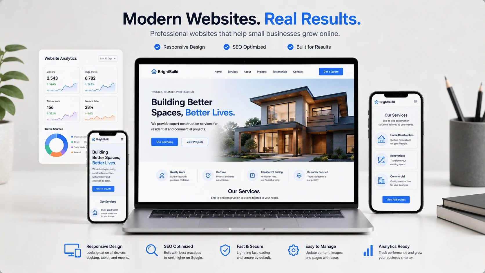 small business website design services with responsive website layouts