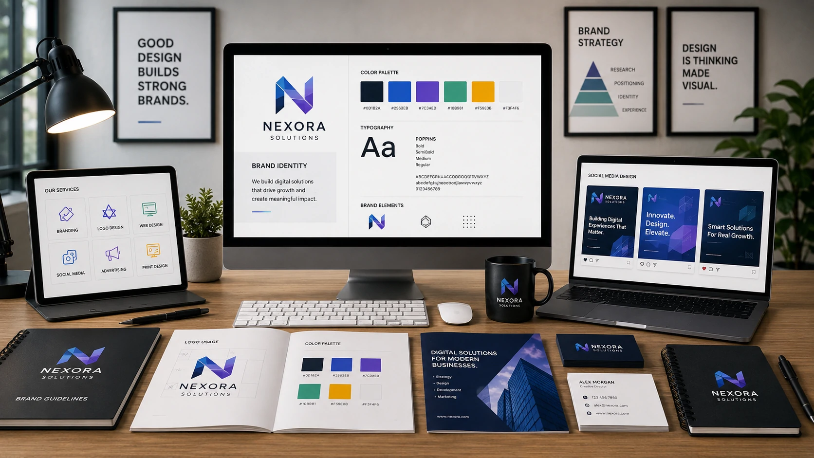 branding and creative graphic design services with logo and brand identity design