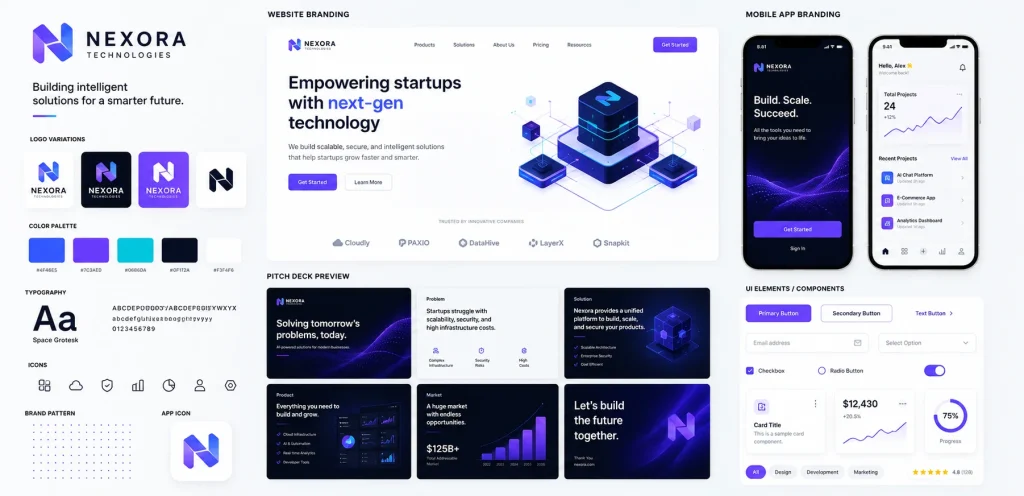 Branding and Creative Graphic Design Services: Build a Memorable Brand Identity 4 graphic design services branding tech startups with digital assets