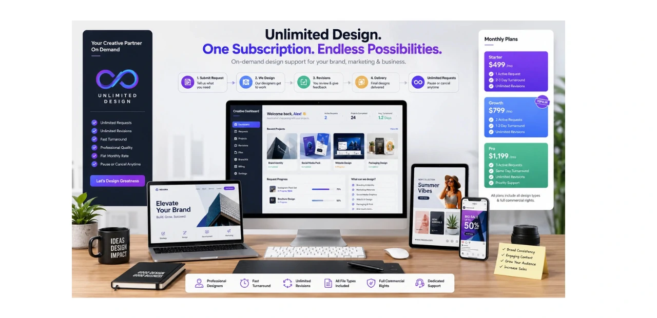 online graphic design services with unlimited design subscription workflow