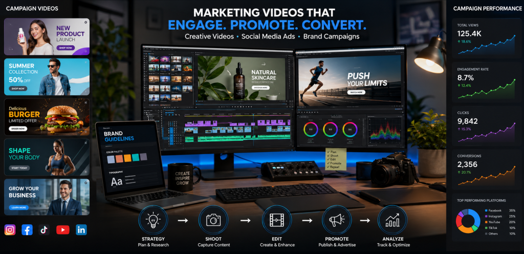 YouTube Video Editing & Advertising Video Services: Create Content That Gets More Views and Conversions 4 marketing video editing and campaign video editing services
