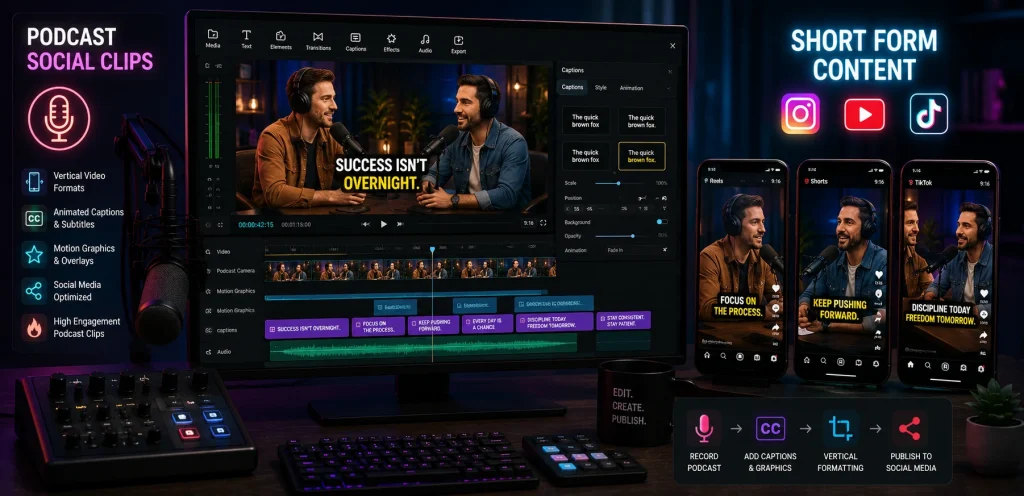 Music Video & Podcast Video Editing Services: Create Professional Videos That Captivate Your Audience 4 podcast reels editing and podcast shorts editing for social media