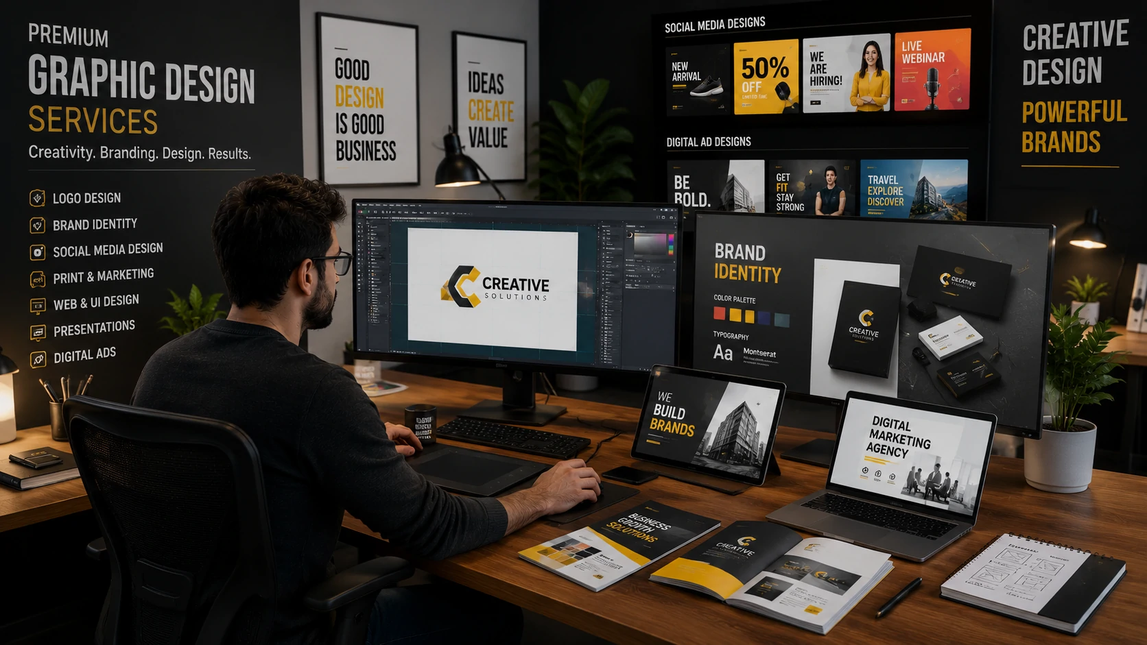 professional graphic design services for branding marketing social media and businesses