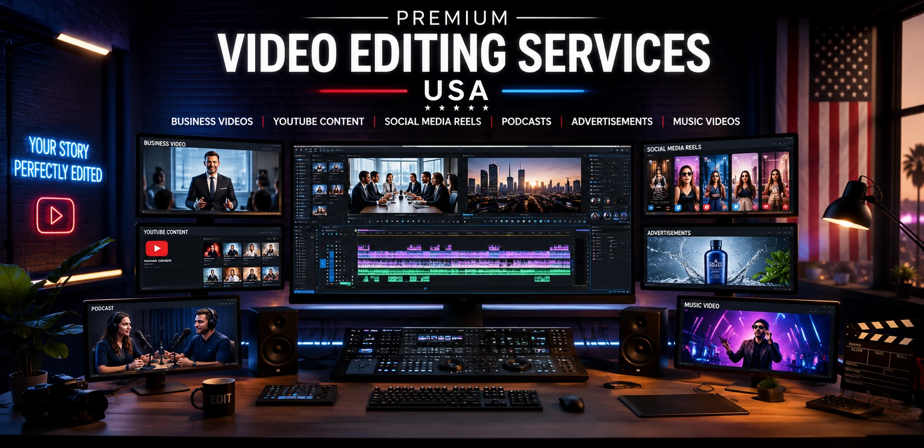 professional video editing services usa for businesses brands and creators