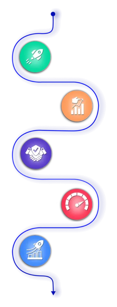 Digital marketing growth strategy infographic with icons