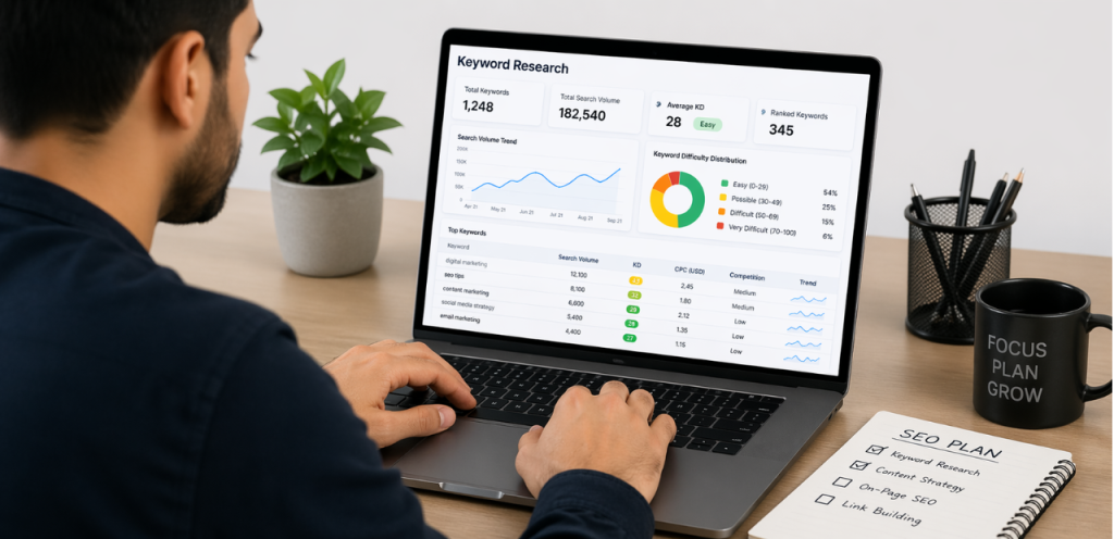 SEO Consulting Services: How Expert Guidance Can Grow Your Business 3 keyword research process for seo services using analytics data