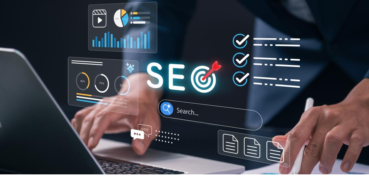 seo consulting services strategy with analytics dashboard