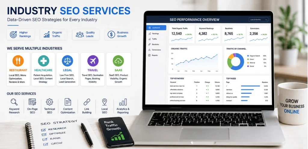 Industry SEO Services: SEO Solutions for Every Business 1 industry seo services for healthcare legal saas and local businesses