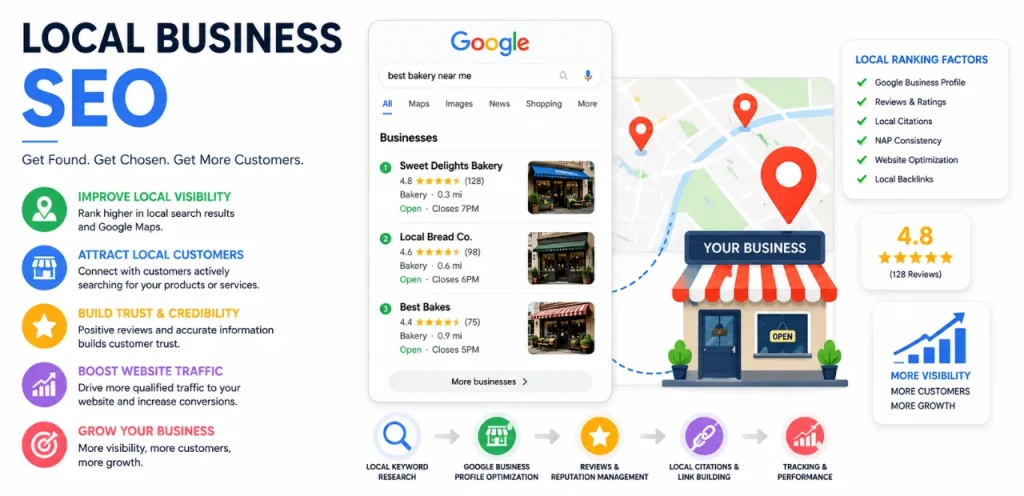 Industry SEO Services: SEO Solutions for Every Business 2 local business seo services with maps and search results