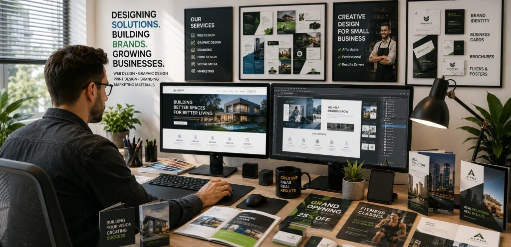 web and print graphic design services for local businesses