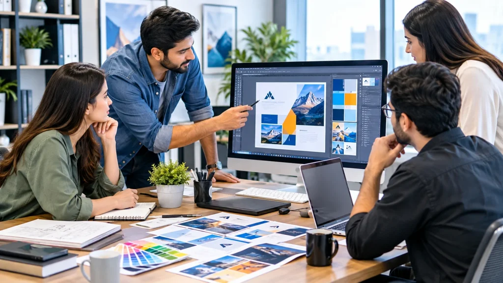 graphic design collaboration with creative and marketing teams