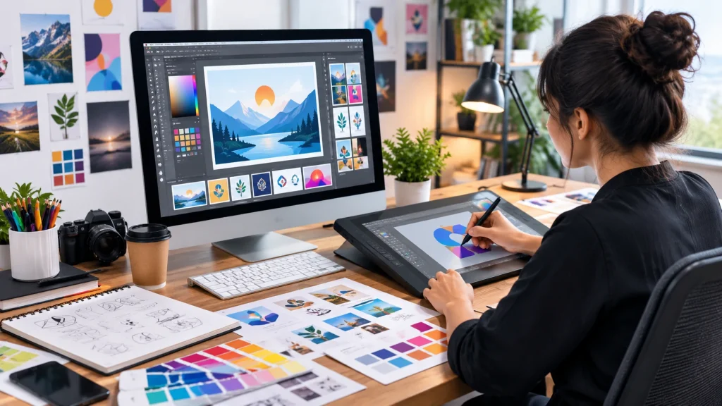 What Is Graphic Design? Definition, Functions, Elements, and Key Characteristics 2 Essential design elements work together to create balanced compositions.