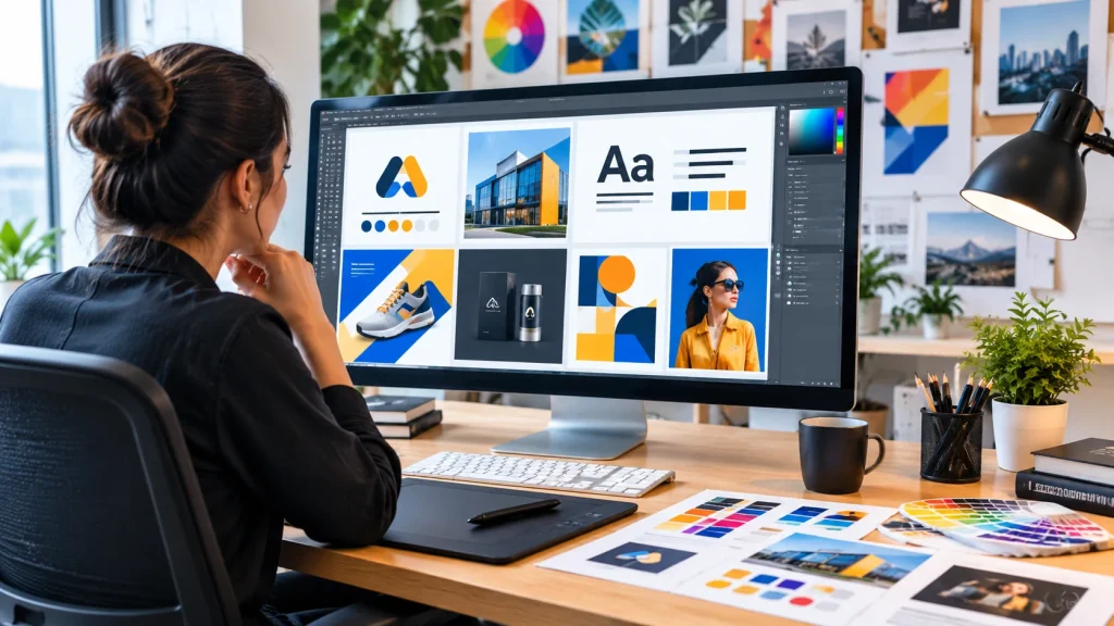 What Is Graphic Design? Definition, Functions, Elements, and Key Characteristics 1 Graphic designer working on visual communication and creative layouts